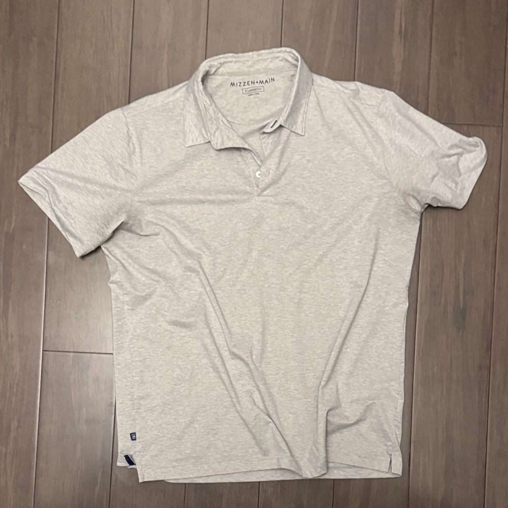Mizzen+Main Light Gray Polo Shirt
